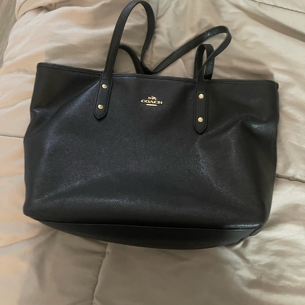 Coach Black Pebbled Leather Tote